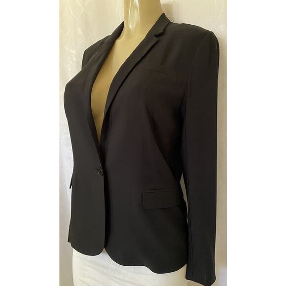 The Kooples Jacket Blazer Black One Button Notch Lapel Crepe Polyester S - Picture 2 of 7